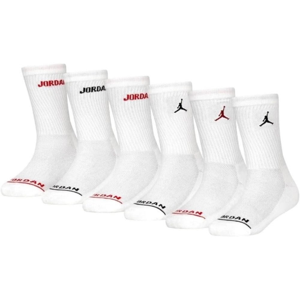 Jordan boys legend crew Socks - 6 Pack size 9-11 white